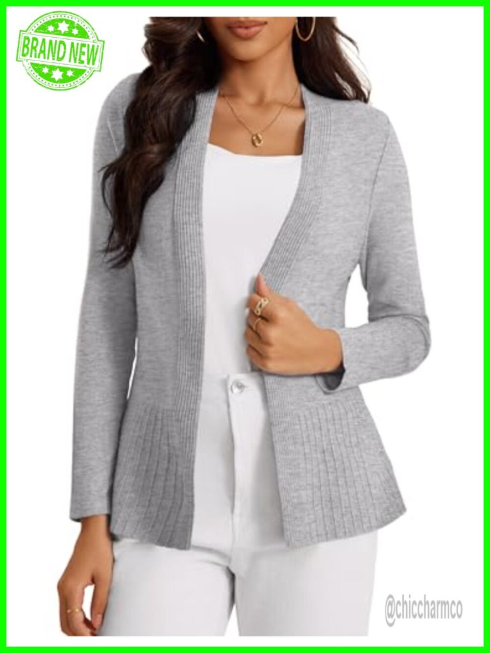 Lightweight Open Front Cardigan Sweater for Women Office Business Casual